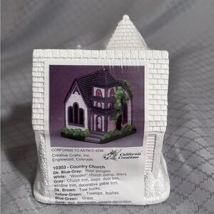 California Creations White and Blue-Gray Country Church